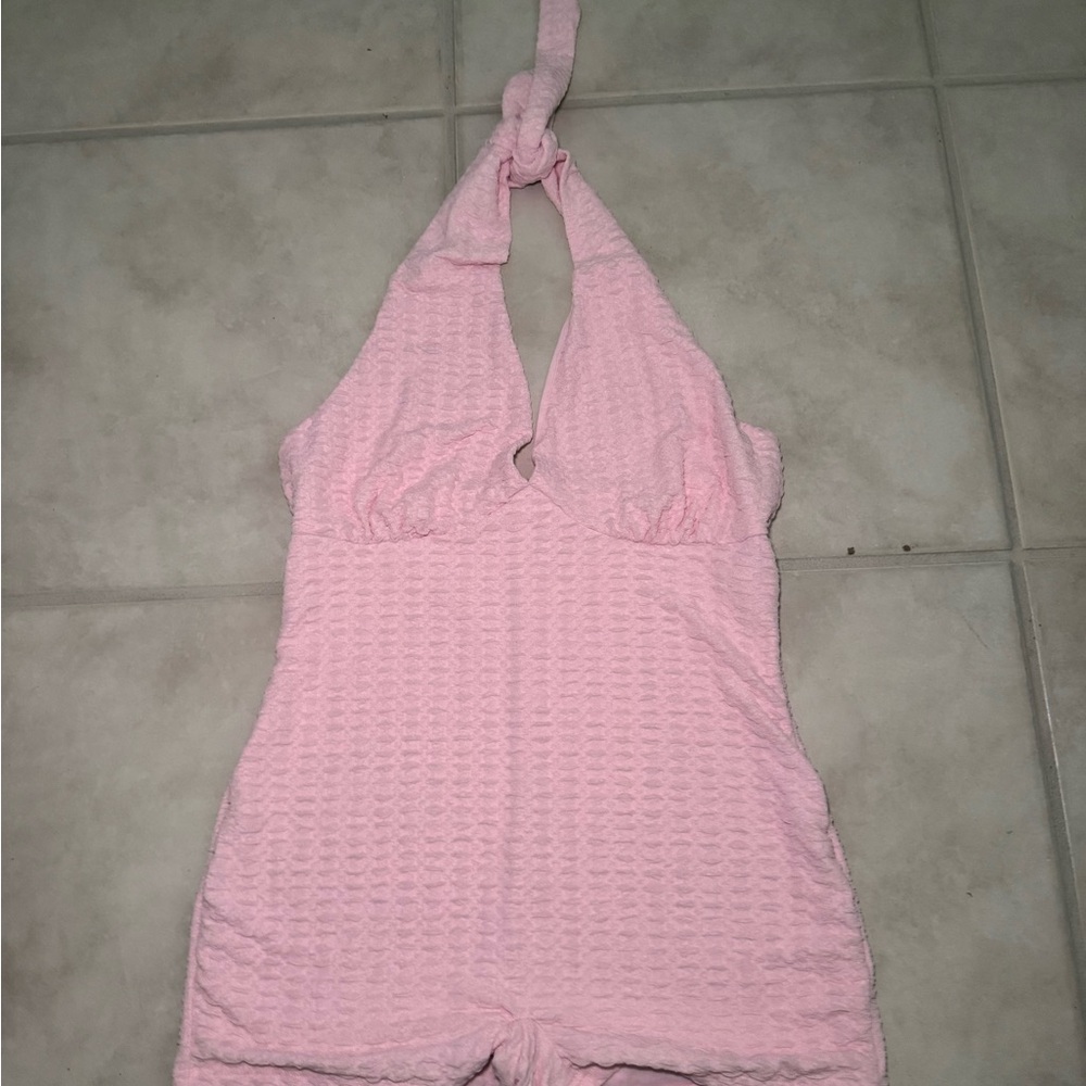 SHEIN Curve Pink Textured Top